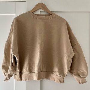 Oak + Fort Tan Beige Oversized Sweatshirt size Medium